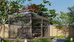 <span class=keywords><strong>Pérgola</strong></span> Bioclimática Motorizada para Exteriores, de Vidrio Templado Plano Moderno, con Estructura de Aluminio, para Patio, Estacionamiento, Cobertizo para Autos - Product Image 2