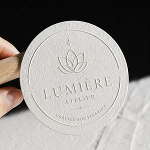 Stiker Kertas Batu Bertekstur Kasar Mewah dengan Logo Kustom, Stiker Segel Kemasan Bisnis Kecil 3D Embossed - Product Image 4
