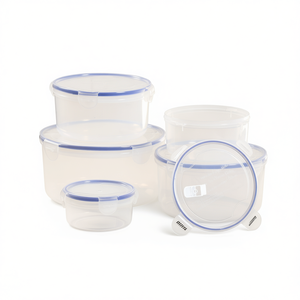 Juego de 5 Recipientes Redondos Herméticos para Almacenamiento de Alimentos Myrva con Tapas con Clip para Uso en la Cocina - Product Image 1