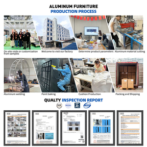 Ensemble de canapés d'extérieur en <span class=keywords><strong>aluminium</strong></span> pour hôtels de jardin Ensemble de canapés et de tables basses en métal - Product Image 6