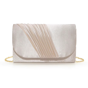 Bolso de Noche Elegante de Satén Plisado Cuadrado de Lujo Bell para Mujer, Estilo Sobre, para Banquete, de Diseñador, Famoso 5A - Product Image 1