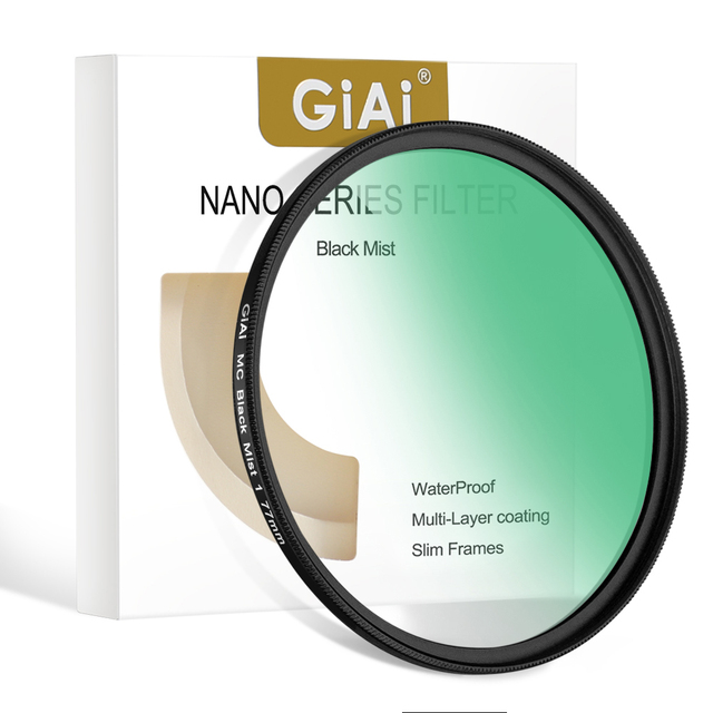 GiAi OEM ODM Nano Coating 49mmm-86mm 1/8 1/4 1/2 1 Black Pro Mist Filter for Nikon Canon Sony Camera Lens
