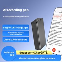 Stylo Enregistreur IA Q65A en Alliage d'Aluminium et ABS, USB 2.0, 270 Heures d'Autonomie, Transcription Intelligente, Réduction de Bruit HD, Qualité Usine