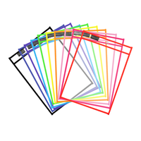 Poches effaçables à sec en plastique transparent pochettes réutilisables feuilles noires A5 A4 enveloppe dossier essentiel enseignant bureau papeterie classeur sac
