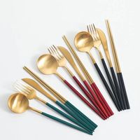 Dingyong OEM/ODM – Ensemble de couverts modernes en acier inoxydable épaissi et coloré, durable, pour la restauration occidentale et la vaisselle portugaise