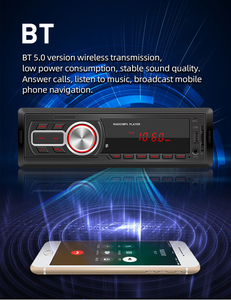 Henmall 12V 1din tableau de bord stéréo USB AUX-in TF carte lecture de musique charge rapide Radio FM récepteur affichage de l'heure amplificateur mains - Product Image 6