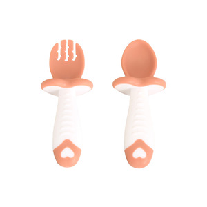 ช้อนส้อมและส้อมช้อนป้อนอาหารซิลิโคนสำหรับเด็กปลอดภัยและเป็นมิตรช้อนฝึกอบรมการให้อาหารทารก - Product Image 1