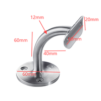 Support d'escalier robuste en acier inoxydable moderne à 90 degrés avec selle courbée pour rampe à tube rond, facile à installer