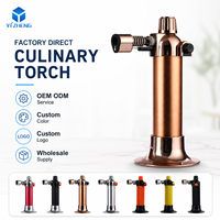 YIZHENG Chalumeau de cuisine professionnel réglable multicolore pour crème brûlée, à gaz butane, coupe-vent