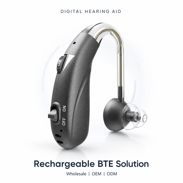 Wholesale 8 Channel OTC Rechargeable BTE Digital Hearing Aid with Eco-Friendly Noise Reduction and Clear Sound for Distributors