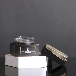 Sang trọng <span class=keywords><strong>Frosted</strong></span> thủy tinh vuông mỹ phẩm Kem <span class=keywords><strong>Jar</strong></span> Lotion huyết thanh chai với màu đen bơm cap Matte bề mặt - Product Image 3