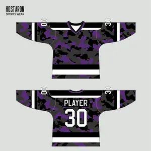 Hostaron tùy chỉnh thăng hoa Ice Hockey Jersey người đàn ông lĩnh vực Hockey pucks đồng phục equipement không khí Con lăn Nhi Hockey giảng viên mặc