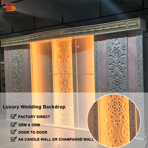 SMOOTH Factory Direct Luxury Modern Acrylic Led Telón de fondo tallado Escenario Telón de fondo Decoraciones para eventos de boda Proveedores - Product Image 2