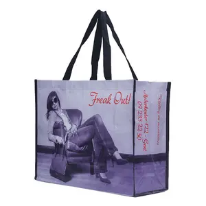 Hot Sell Promotion individuell bedrucktes Logo umwelt freundliche Tasche recycelbar pp gewebte laminierte Einkaufstasche pp gewebte Einkaufstasche