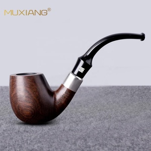 Bộ Lọc Màn Hình Ống Thuốc Lá Gỗ Mun Chất Lượng Cao Nhiều Hình Dạng Với Thân Thẳng Uốn Cong Và Vòng Trang Trí - Product Image 5
