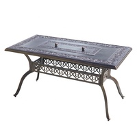 Ensemble de salon de jardin en aluminium moulé CHOUVANT K/D, mobilier de luxe, ensemble de salle à manger de patio, ensemble de jardin, table de rassemblement pour le feu dans la cour