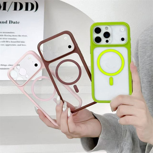 Coque de téléphone magnétique transparente originale pour iPhone 17 16 15 14 Pro Max, avec conversion de caméra et dos néon transparent - Product Image 4