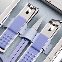 Ensemble de manucure et pédicure 7 en 1 en acier inoxydable, kit de soin des ongles avec étui de voyage