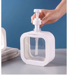 Bouteilles carrées noires de 500 ml pour savon liquide, conteneur cosmétique en plastique avec pompe, crème pour le visage, lotion corporelle, impression sérigraphique - Product Image 5