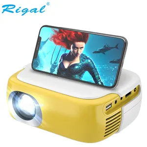 Rigal迷你光束视频投影仪电影720P液晶口袋小型基本便携式家用迷你投影仪