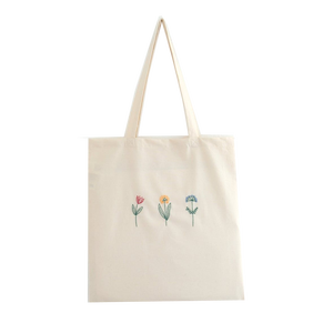 Bolsa de Mano de Algodón Orgánico con Bonito Bordado, Producto de Alta Calidad, Asa Grande con Costuras Cruzadas - Product Image 1