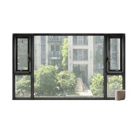 Fenêtre à battant en aluminium - Design moderne, verre trempé insonorisé pour entrée d'hôtel avec solutions de design graphique