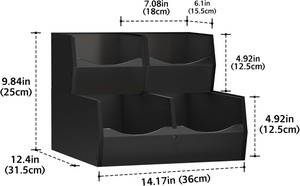 Portaspezie da <span class=keywords><strong>Cucina</strong></span> in Legno Massello a Più Livelli, Cesto Portaoggetti a Doppio Strato <span class=keywords><strong>per</strong></span> Frutta, Verdura e Snack da Soggiorno - Product Image 5