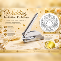 Timbres à embosser en métal personnalisés pour les faveurs de mariage, l'utilisation au bureau, les décorations de table, les embellissements d'invitations