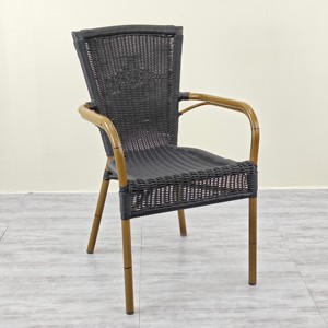 <span class=keywords><strong>Fauteuil</strong></span> en <span class=keywords><strong>rotin</strong></span> PE tissé classique <span class=keywords><strong>vintage</strong></span> pour l'extérieur, mobilier de jardin en aluminium pour café, restaurant empilable, osier pour - Product Image 1