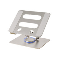 Support de tablette rotatif à 360 degrés avec capacité de rotation de 180 degrés vers le haut et vers le bas, support d'ordinateur portable en alliage d'aluminium durable, base en métal