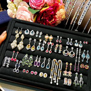 Diseñador de moda pendientes de plata esterlina aretes plata 925 Plata barato moda circón pendientes mujeres pendientes 2024 tendencia - Product Image 1