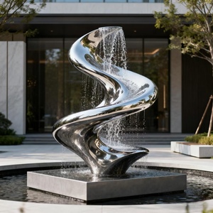 Escultura de Acero Inoxidable Pulido, Arte Metálico, Diseño Personalizado para Jardín o Inmuebles - Product Image 4