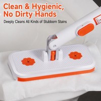 Serpillère automatique à fixation rapide pour serviettes et chiffons, avec tige en acier inoxydable PP, légère, tête rotative, pour le nettoyage des sols, des poussières et des cheveux