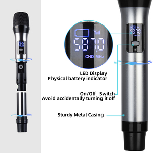 Chuyên nghiệp 8-kênh UHF hội nghị không dây Microphone hệ thống năng động XLR kết nối làm bằng kim loại bền và nhựa - Product Image 2