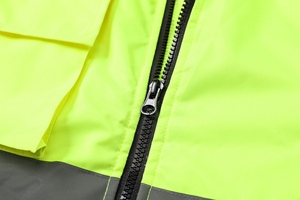 Chaqueta de trabajo de invierno reflectante de alto brillo amarillo fluorescente cálido para exteriores - Product Image 4