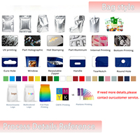 Sacs refermables en plastique personnalisés, anti-odeur, avec fermeture éclair, type Doypack, pour l'emballage d'assaisonnements, d'aliments, de thé et de poudres