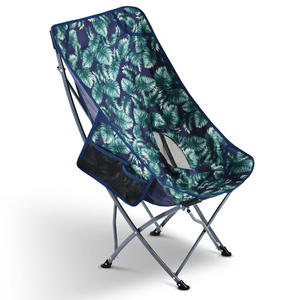 Silla plegable para exteriores con respaldo con estampado de palmeras, para playa, camping, picnics, ligera y portátil. - Product Image 1