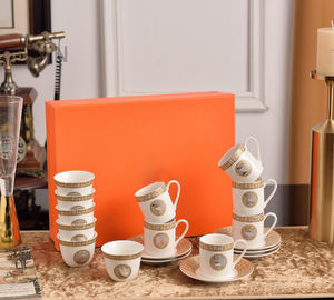 Juego de 6 Tazas y Platos de Porcelana de Hueso Concentrada Turca, Recipiente de Cerámica para Bebidas Calientes, Nuevo y en Oferta - Product Image 5