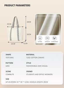 Sacs fourre-tout en coton avec logo personnalisé imprimé Sac à provisions en toile pour femmes avec impression personnalisée - Product Image 4