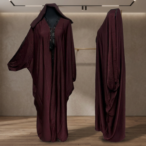 Abaya de Luxe Personnalisée en Satin Anti-Plis pour Femme, Style Dubaï, Manches à Volants, Petite Taille, en Soie de Haute Qualité, Tradition Musulmane, Vente en Gros - Product Image 4
