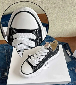 Baskets décontractées de luxe pour hommes et femmes, en toile noire à lacets, style rétro, avec semelle MY Hank OG et embout, de haute qualité - Product Image 2
