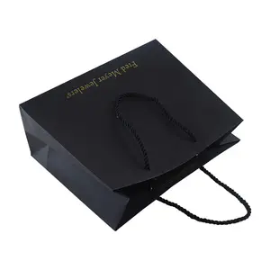 Sacchetti regalo di ritorno con logo personalizzato di alta qualità personalizzato moq basso sacchetti regalo neri di lusso piccoli