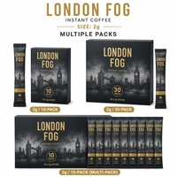 Kantong Plastik Sachet Kopi Instan London Skyline 2g Hitam Kuningan, Model Stick Bag Portabel Anti Sobek, untuk Merek Kota OEM