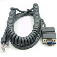 Cable Espiral Retráctil RS232 para Escáner de Código de Barras Symbol Moto Zebr LS2208/DS2208/LS4208/LS4478/DS9208/DS3578