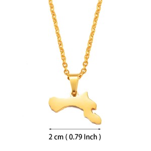 Collar de Cadena de Acero Inoxidable al por Mayor con Colgante de la Isla de Bonaire, Chapado en Oro de 18K, <span class=keywords><strong>Antillas</strong></span> Holandesas - Product Image 2