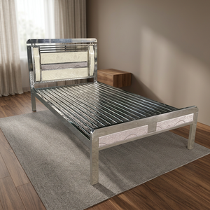Modern <b>Single</b> Queen Stainless Steel Box Spring <b>Bed</b> Frame Adjustable Durable <b>Storage</b> Features Home Hotel School Load-Bearing - Product Image 2
