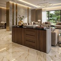 Meja Kopi Konsol Kayu Mewah Modern Nordik Unik 140cm Ramah Lingkungan, Kabinet Bufet, Sideboard untuk Ruang Makan dan Pintu Masuk