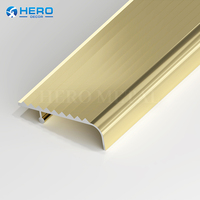 Offres en stock : Bande antidérapante en aluminium doré brillant pour bordure d'escalier, 2m de longueur
