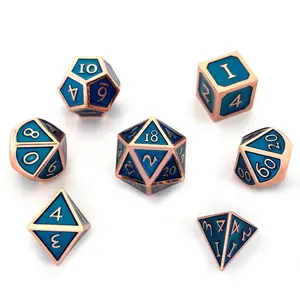 Diskon besar set dadu metal kustom RPG DND dungeon dragon role-playing game polyhedron dice