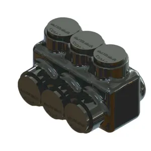 3 Port Insulated Electrical Wire Tab Connector Single Side Electrical Power Connector 600V